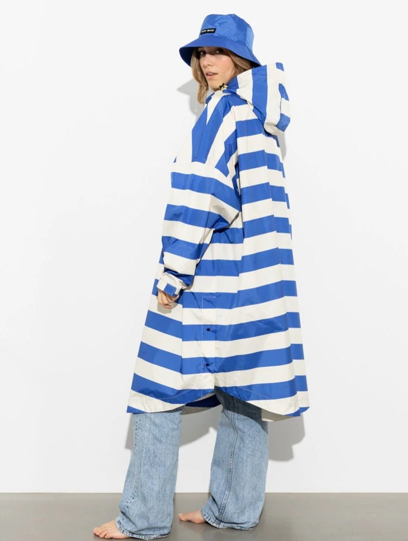 Raincoat - Bold Stripes Blue/Sand