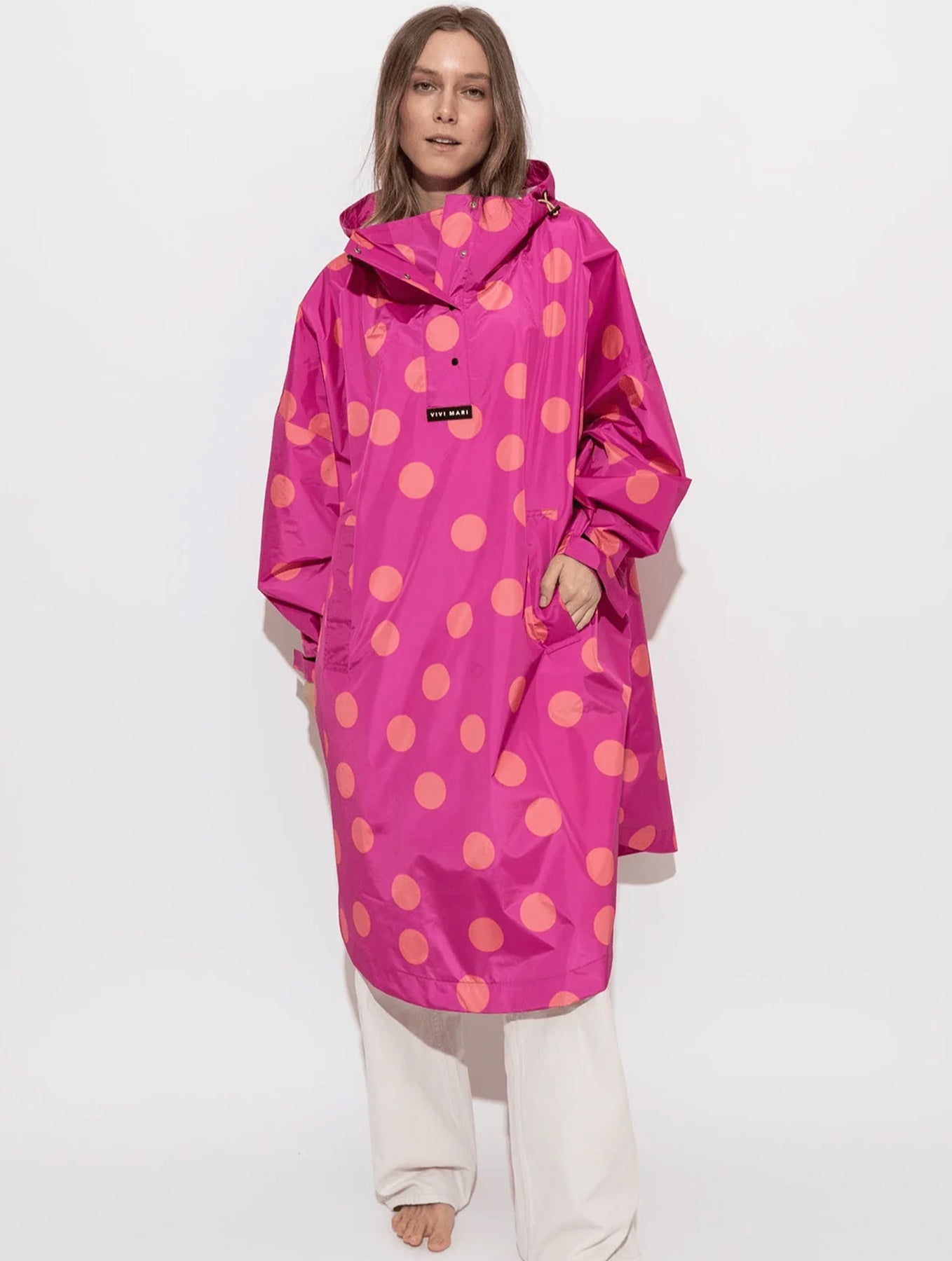 Raincoat - Dots Magenta/Peach