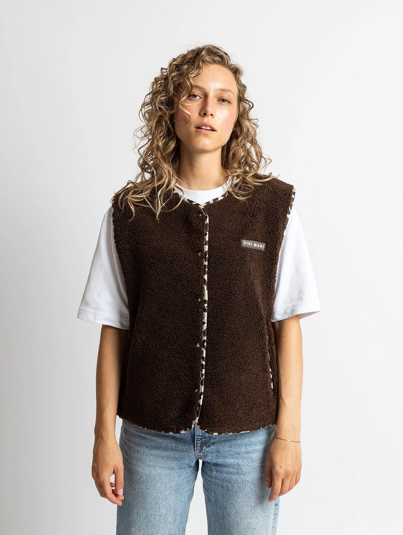 Teddy Fleece Vest - Chocolate