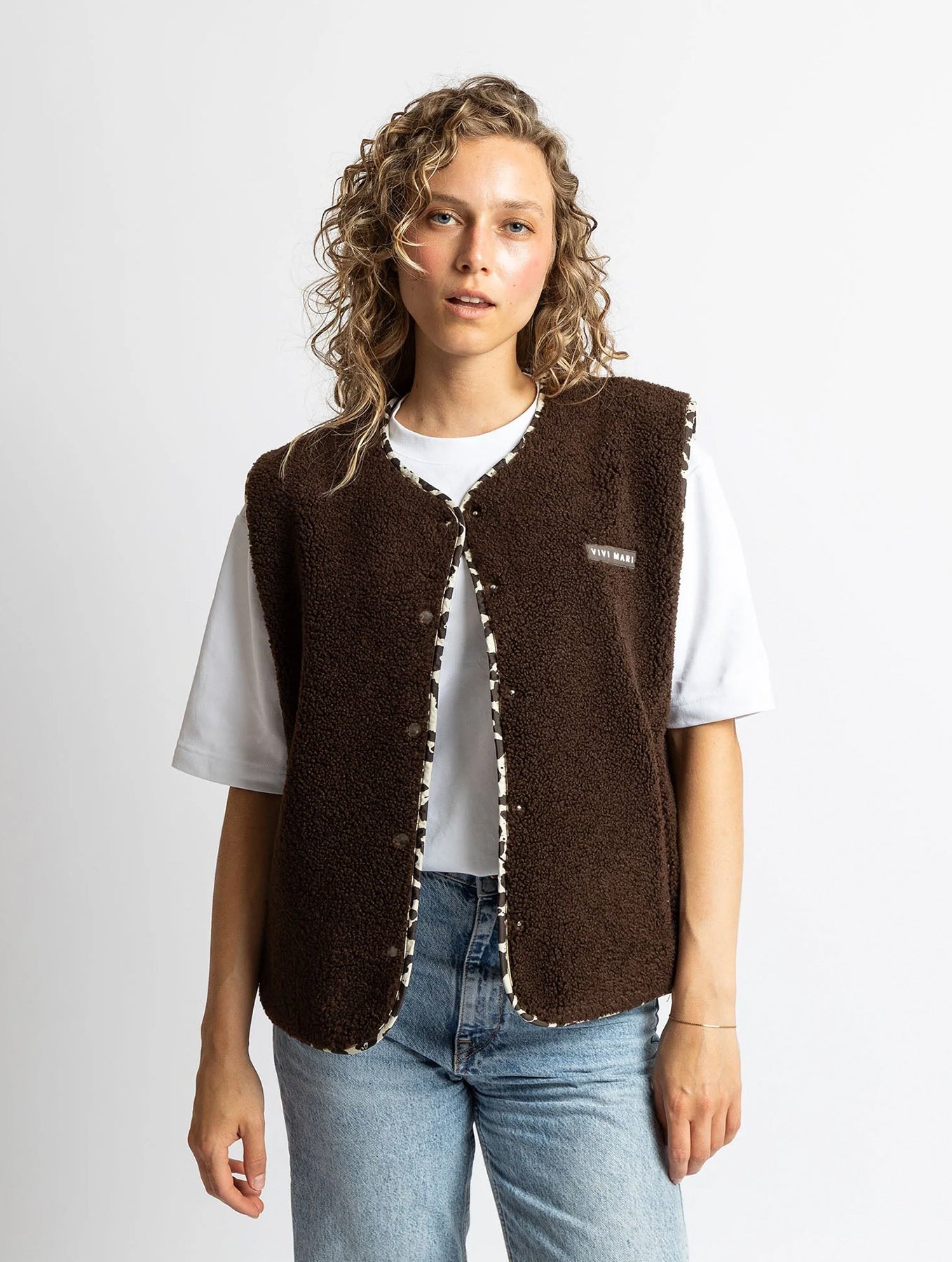 Teddy Fleece Vest - Chocolate