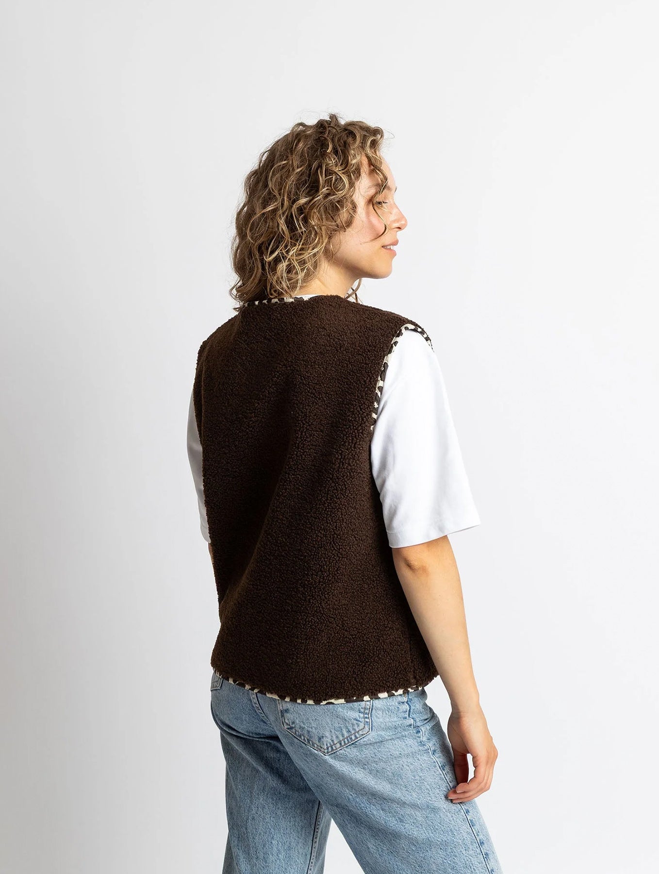 Teddy Fleece Vest - Chocolate