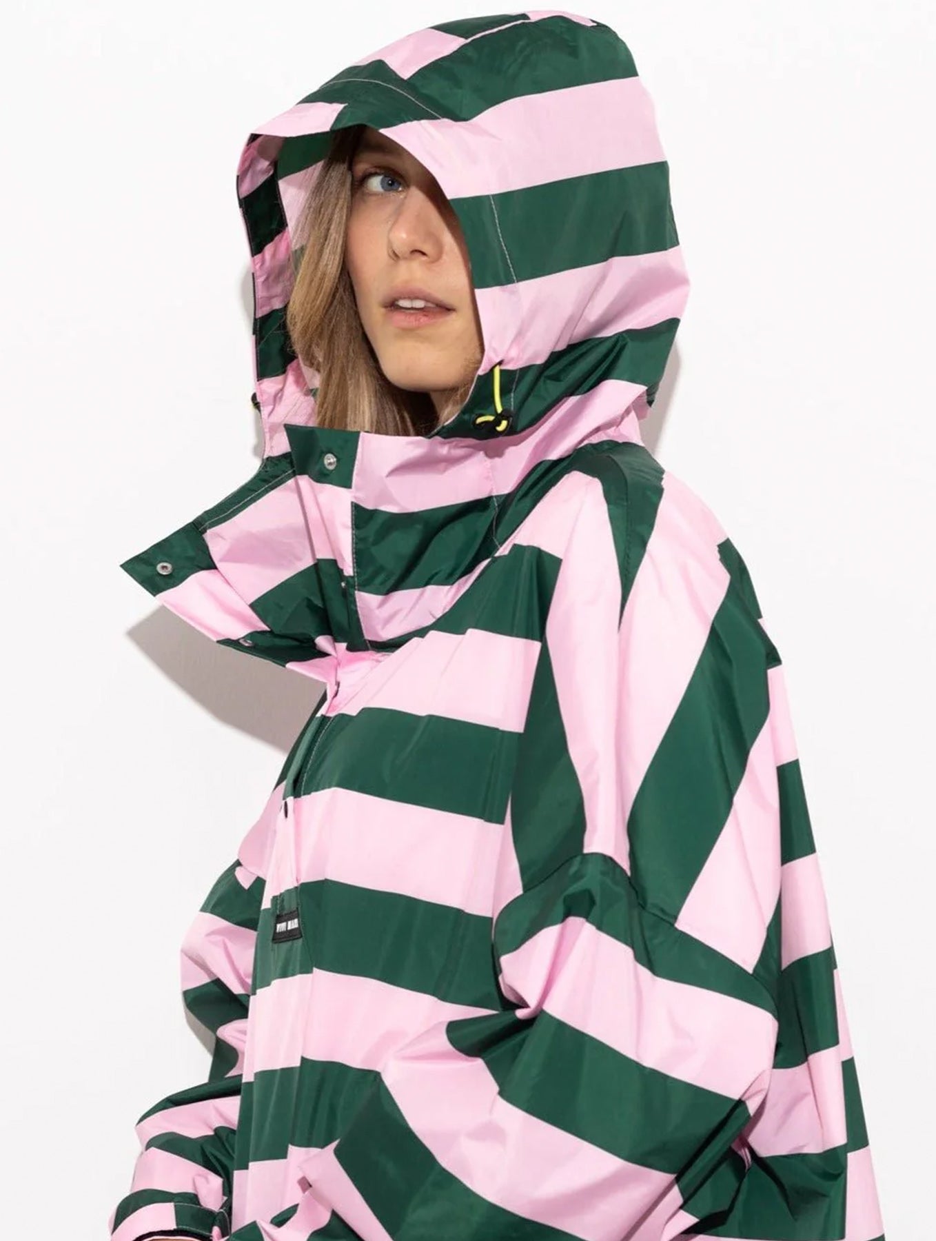 Raincoat Bold Stripes - Green/Rosé