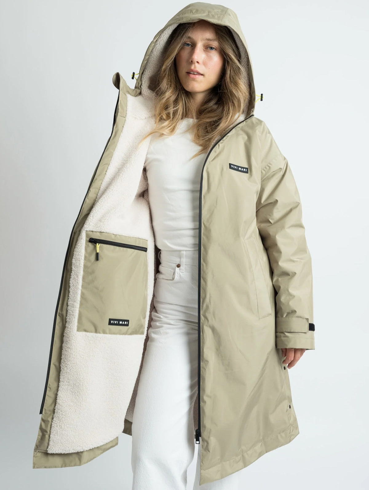 Rain Parka - Pale Olive/Sand