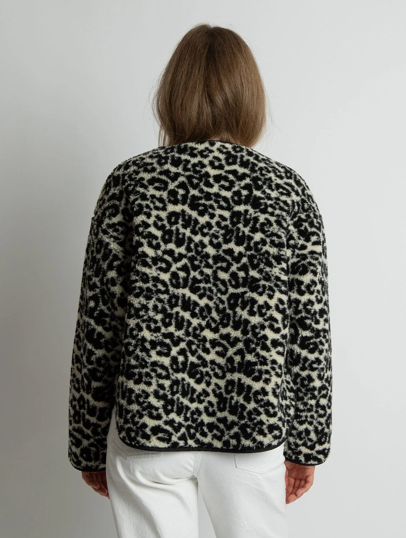 Teddy Fleece Jacket - Leo Splashes Black/Sand