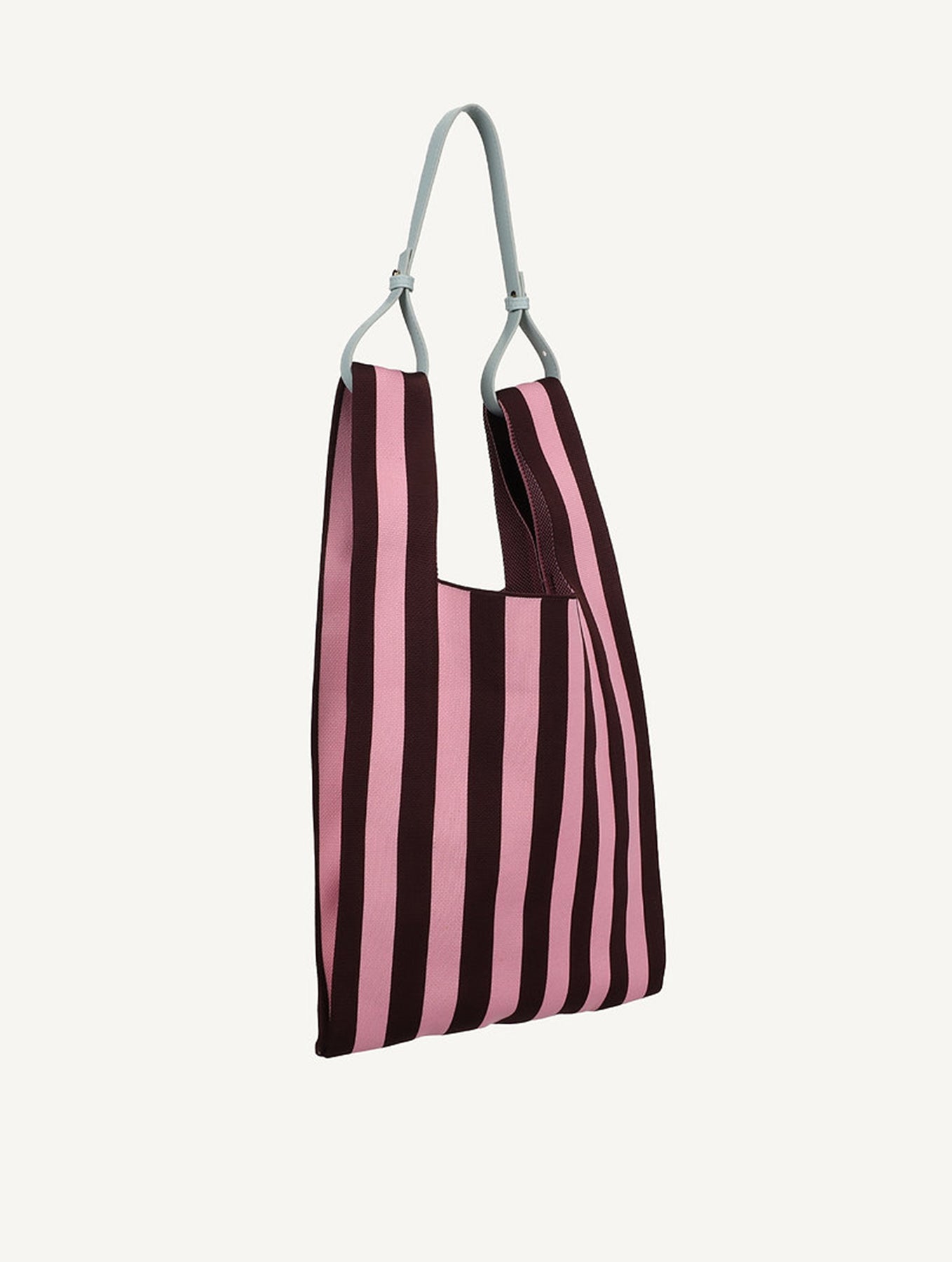 Market Bag - Knitted Stripes | Chocolate + Bubblegum