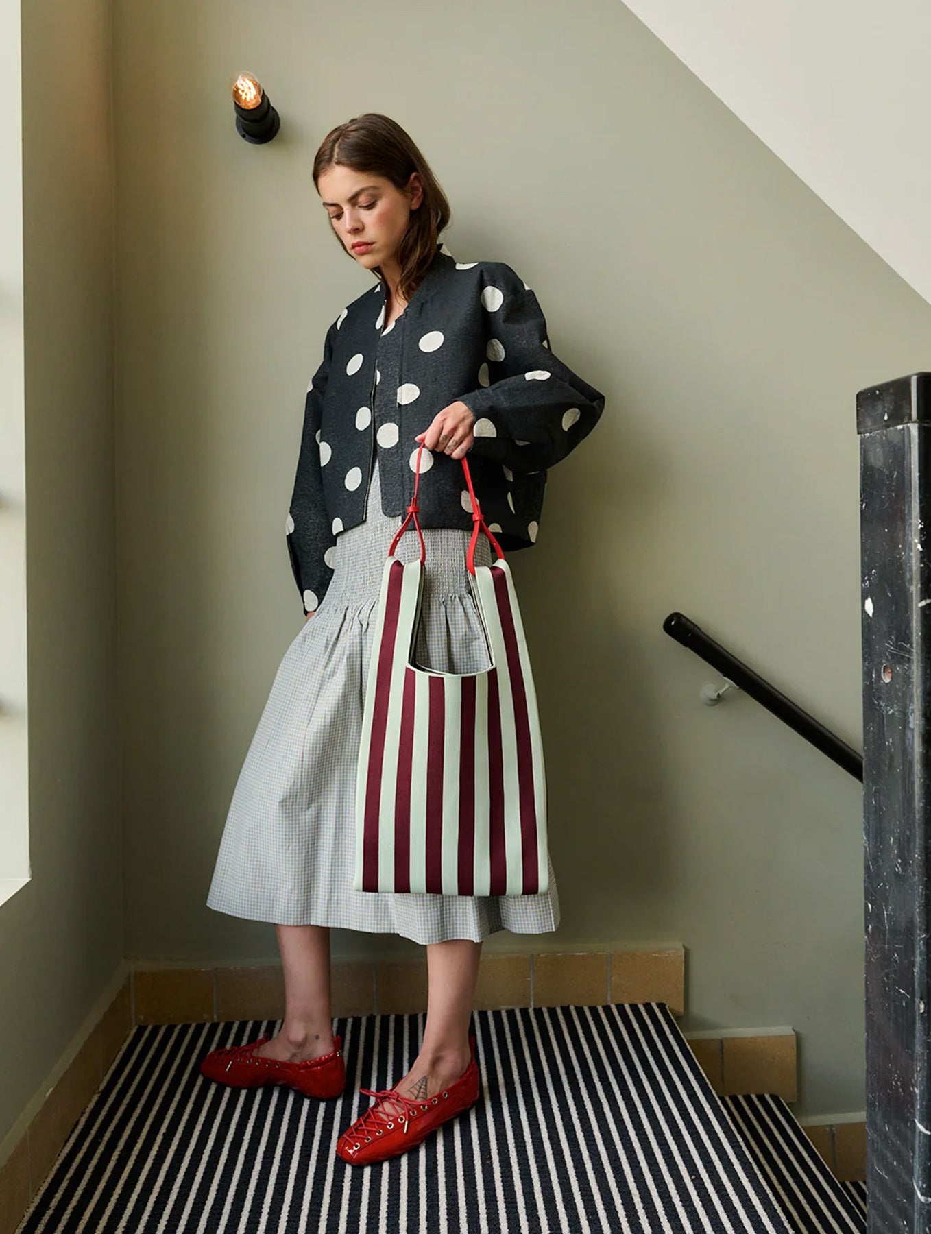 Market Bag - Knitted Stripes | Mist + Fig