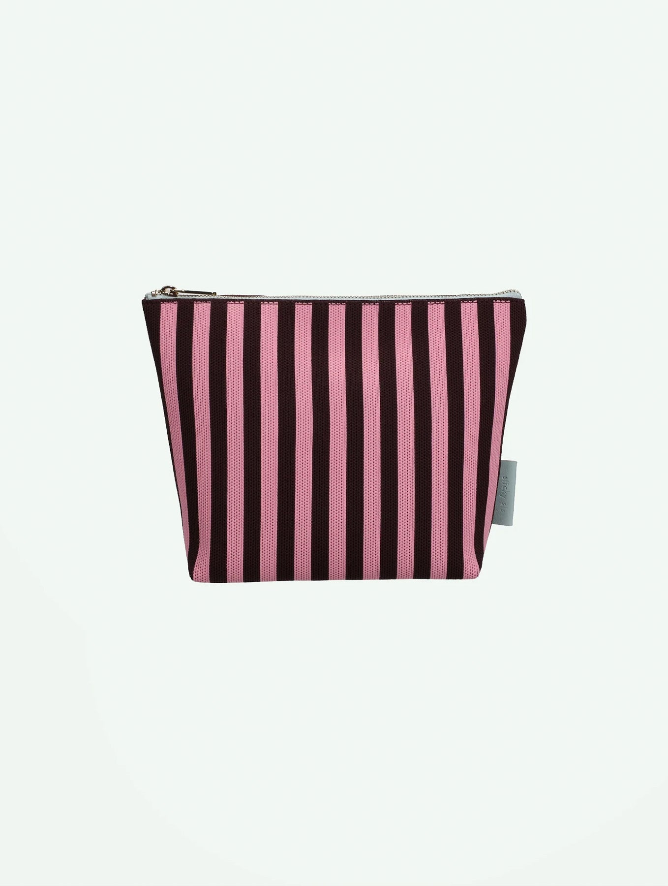 Kosmetiktasche - Knitted Stripes | Chocolate + Bubblegum
