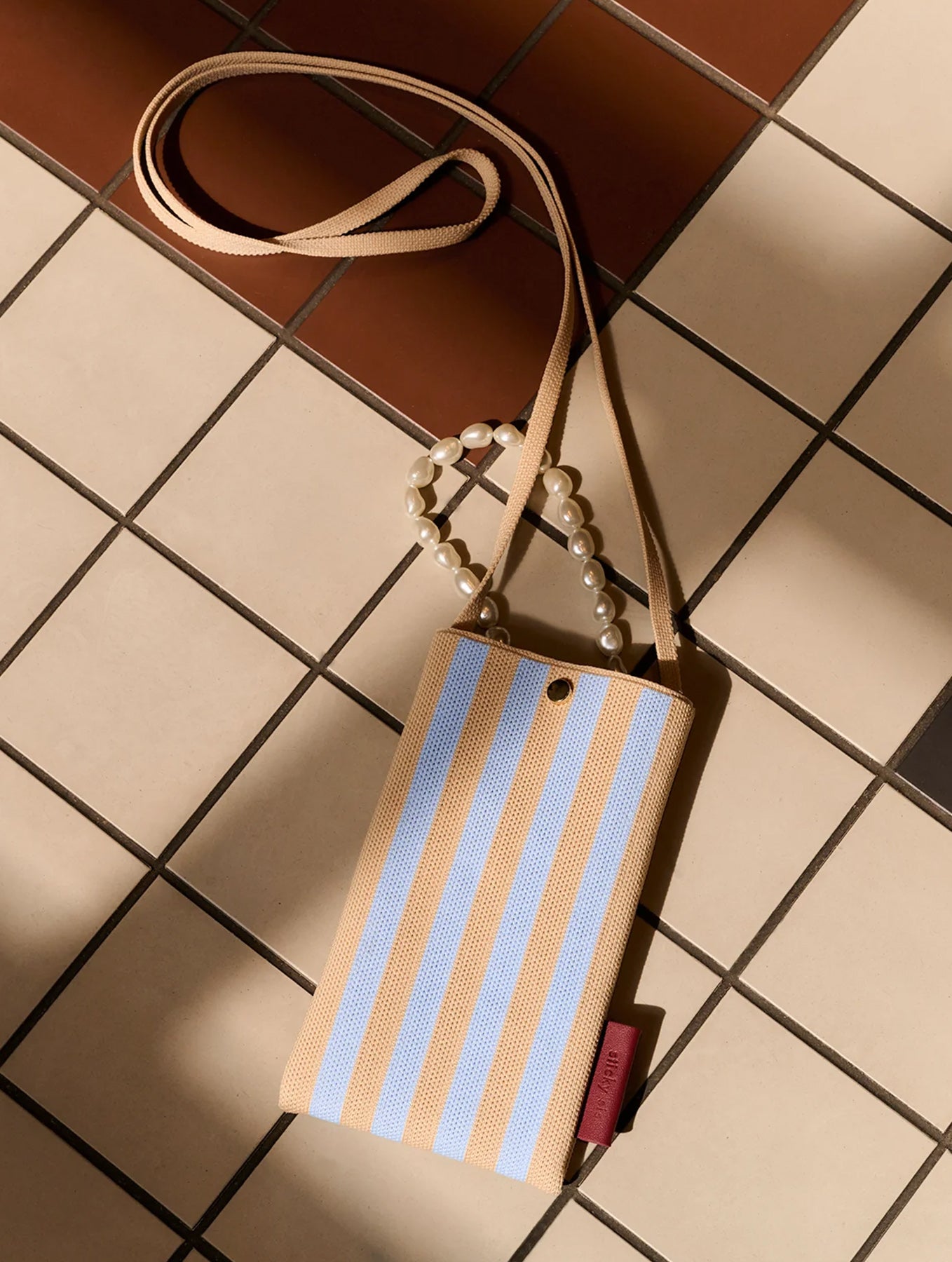 Handytasche - Knitted Stripes | Marzipan + Sky