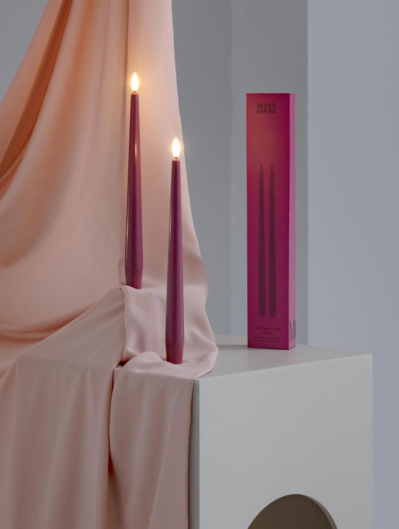 LED-Stabkerzen 2er-Set - Vintage Rose