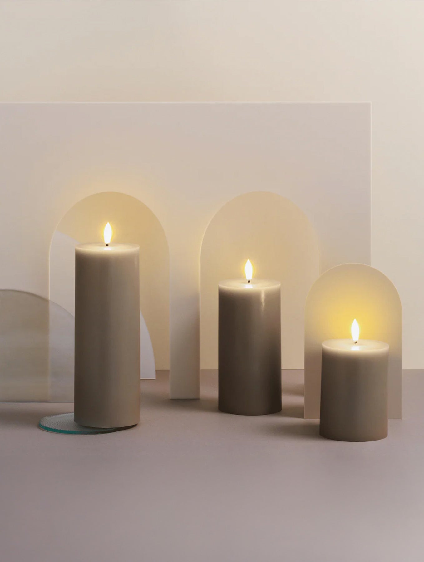 LED-Stumpenkerze - Sand