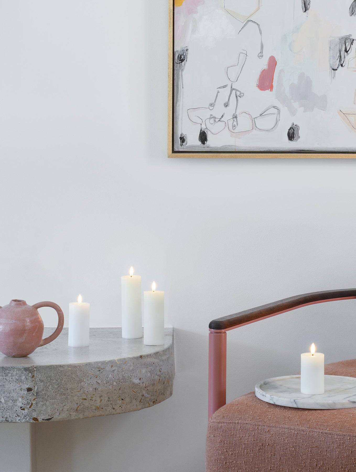 LED-Stumpenkerze - White
