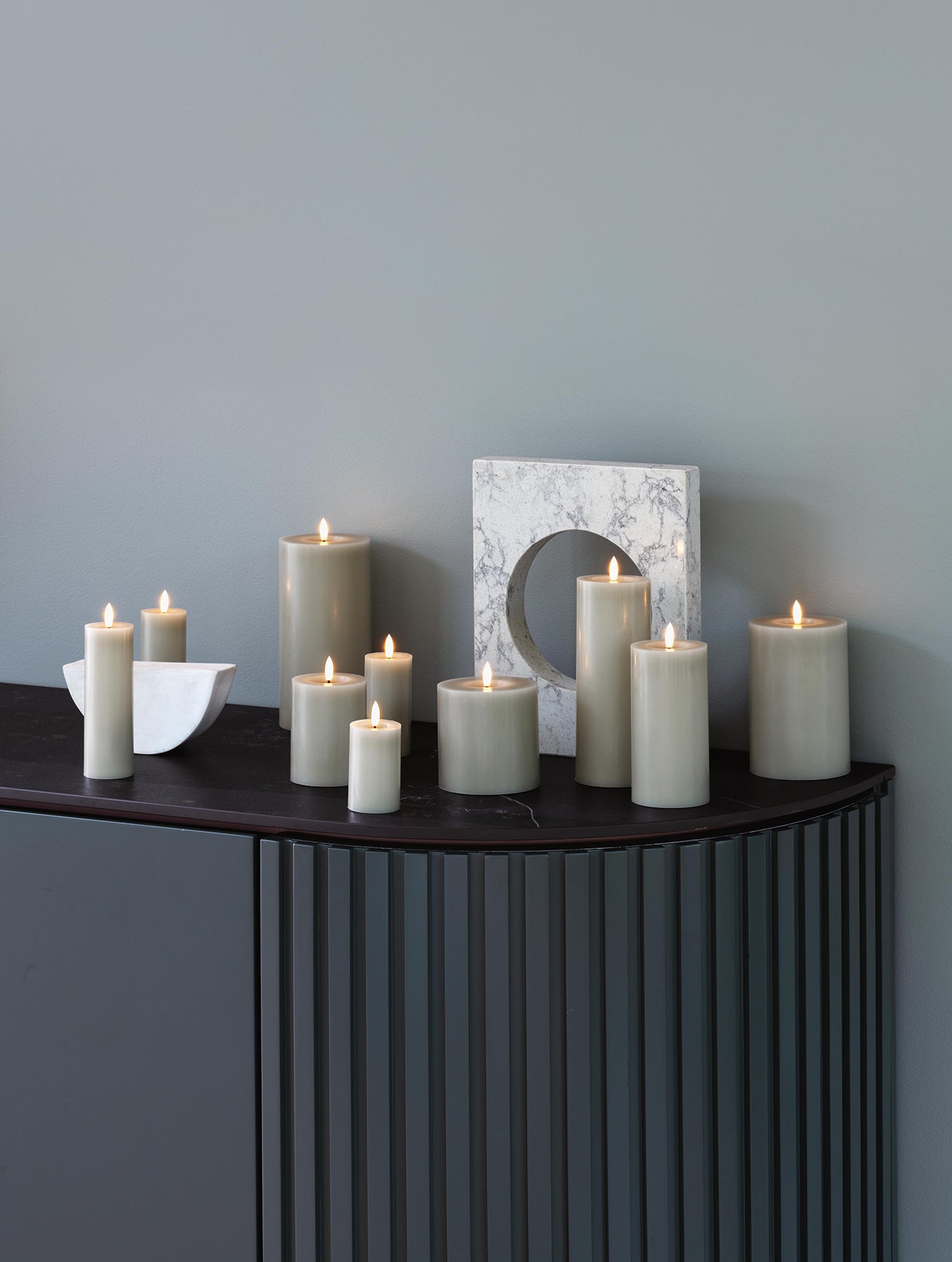 LED-Stumpenkerze - Kit Grey