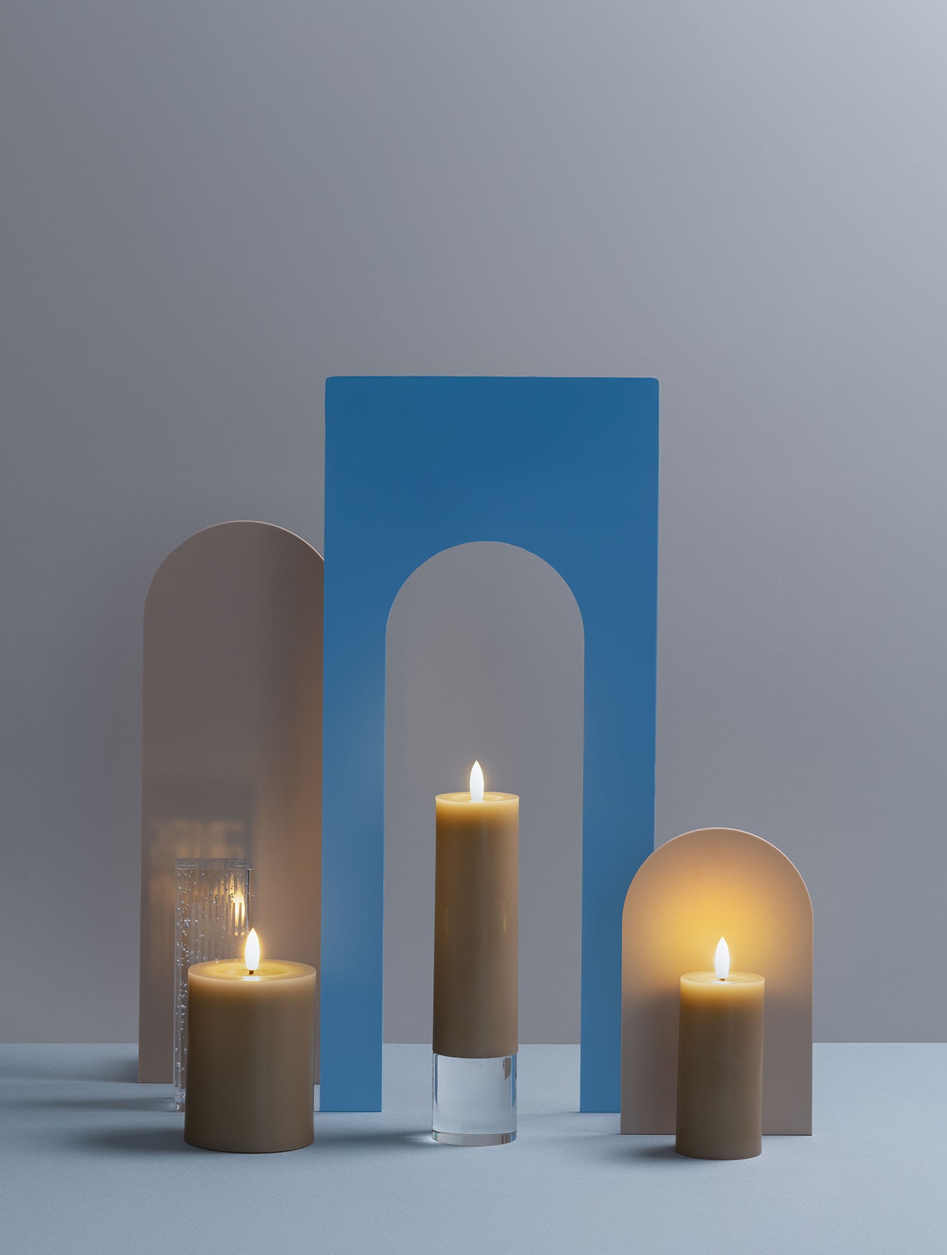 LED-Stumpenkerze - Sand