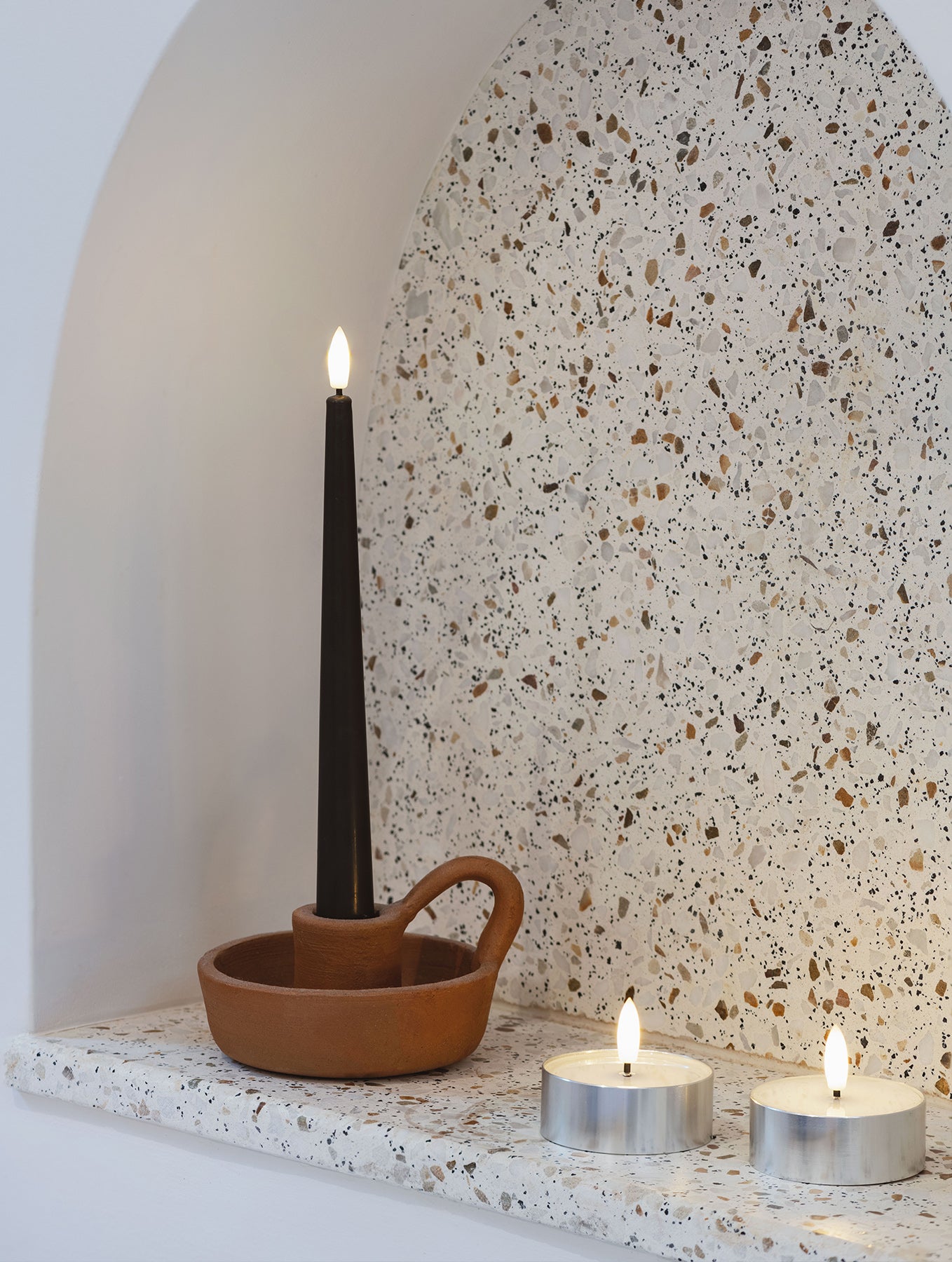 LED-Stabkerzen 2er-Set - Charcoal