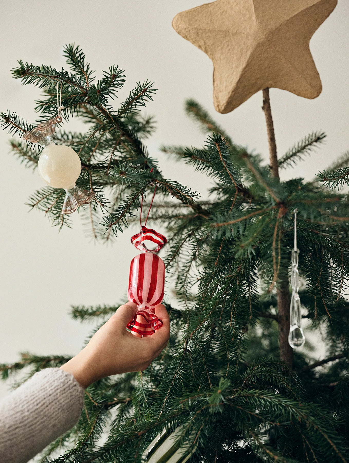 "Candy" Weihnachtsanhänger aus Glas - 2er-Set