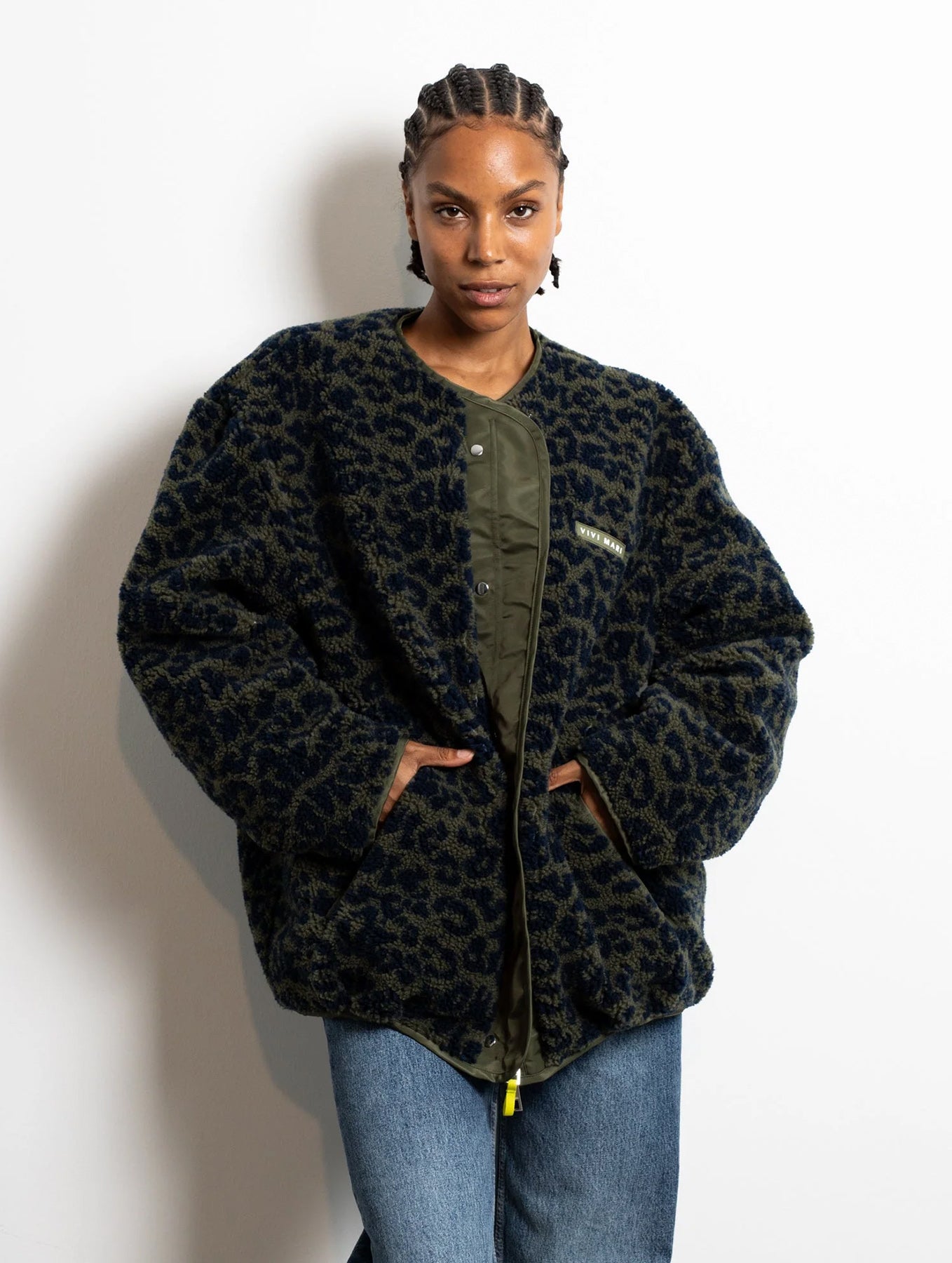 Reversible Bomber Jacket - Olive/Leo Navy-Olive