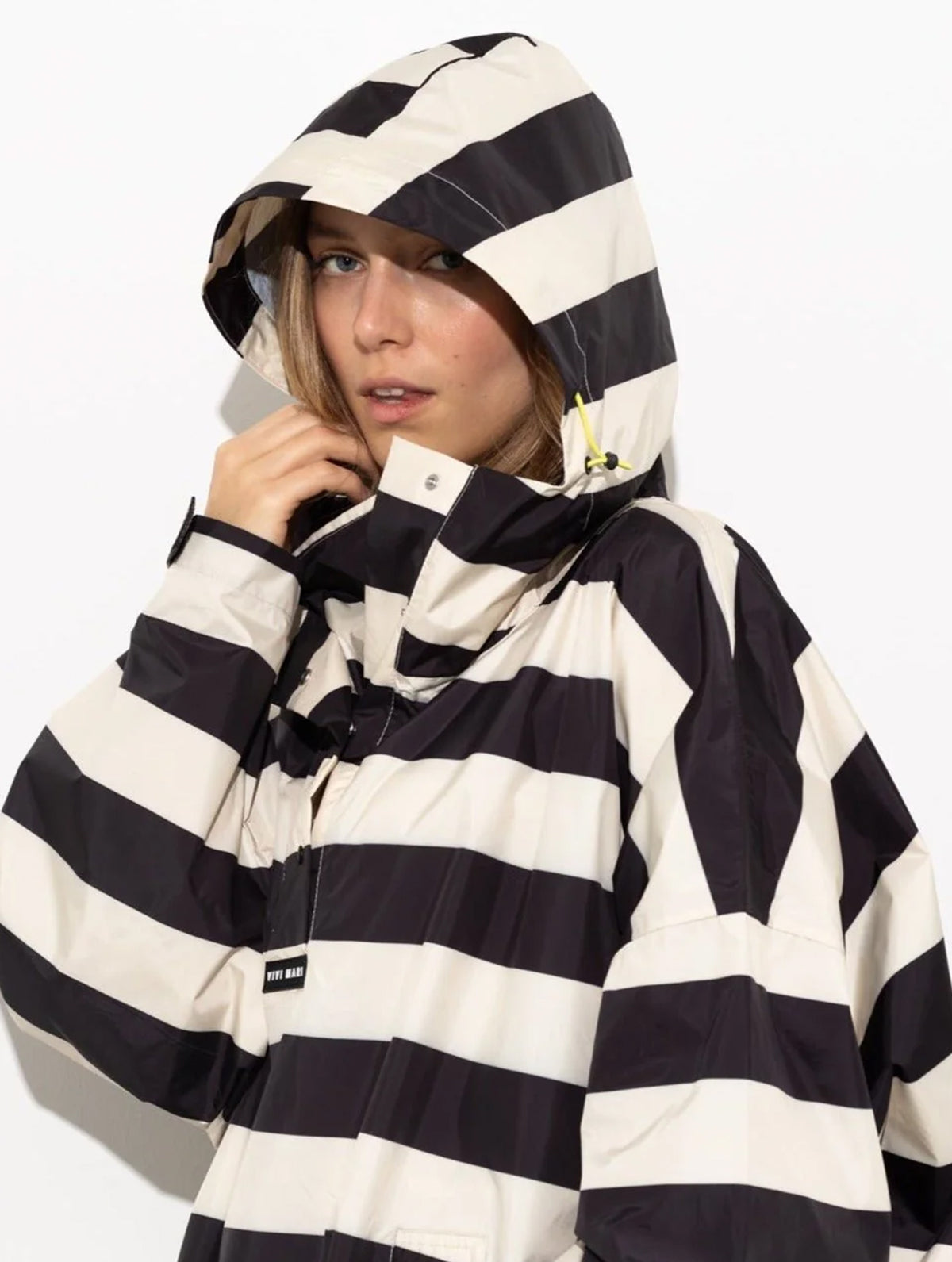 Raincoat - Bold Stripes Black/Sand
