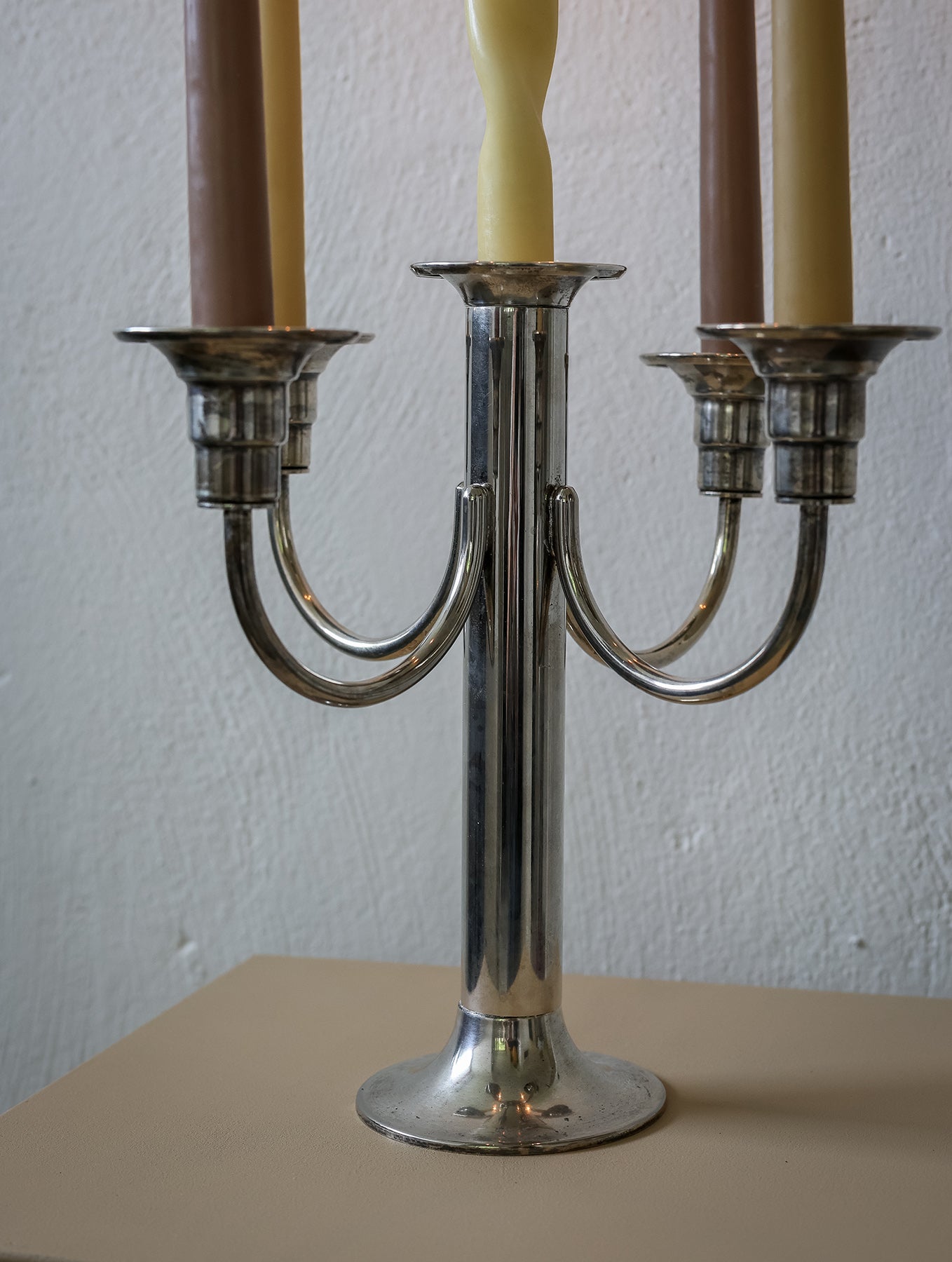 Verchromter Kerzenleuchter